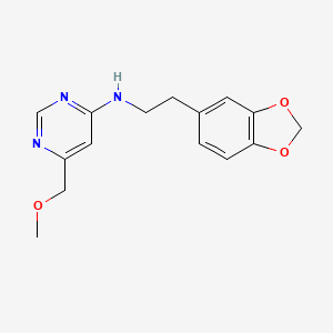 molecular formula C15H17N3O3 B5690833 N-[2-(1,3-benzodioxol-5-yl)ethyl]-6-(methoxymethyl)pyrimidin-4-amine 