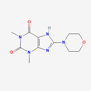 molecular formula C11H15N5O3 B5690844 1,3-dimethyl-8-(4-morpholinyl)-3,7-dihydro-1H-purine-2,6-dione CAS No. 30958-49-7