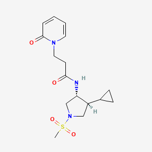 molecular formula C16H23N3O4S B5690845 N-[(3R*,4S*)-4-cyclopropyl-1-(methylsulfonyl)-3-pyrrolidinyl]-3-(2-oxo-1(2H)-pyridinyl)propanamide 