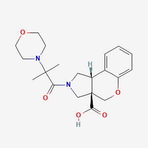 molecular formula C20H26N2O5 B5690867 (3aR*,9bR*)-2-(2-methyl-2-morpholin-4-ylpropanoyl)-1,2,3,9b-tetrahydrochromeno[3,4-c]pyrrole-3a(4H)-carboxylic acid 