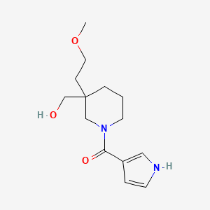 molecular formula C14H22N2O3 B5690885 [3-(2-methoxyethyl)-1-(1H-pyrrol-3-ylcarbonyl)-3-piperidinyl]methanol 