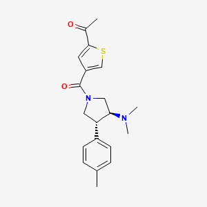 molecular formula C20H24N2O2S B5690902 1-(4-{[(3S*,4R*)-3-(dimethylamino)-4-(4-methylphenyl)pyrrolidin-1-yl]carbonyl}-2-thienyl)ethanone 