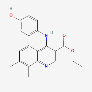 molecular formula C20H20N2O3 B5690912 ethyl 4-[(4-hydroxyphenyl)amino]-7,8-dimethyl-3-quinolinecarboxylate 
