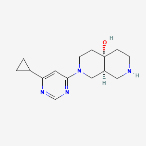 molecular formula C15H22N4O B5690917 (4aS*,8aS*)-2-(6-cyclopropyl-4-pyrimidinyl)octahydro-2,7-naphthyridin-4a(2H)-ol 