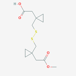 molecular formula C14H22O4S2 B569093 2-(1-((((1-(2-Methoxy-2-oxoethyl)cyclopropyl)methyl)disulfanyl)methyl)cyclopropyl)acetic acid CAS No. 1446481-28-2
