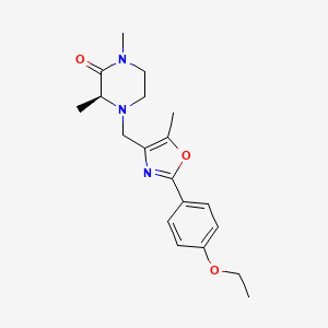 molecular formula C19H25N3O3 B5690939 (3S)-4-{[2-(4-ethoxyphenyl)-5-methyl-1,3-oxazol-4-yl]methyl}-1,3-dimethyl-2-piperazinone 