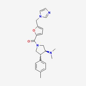 molecular formula C22H26N4O2 B5690946 (3S*,4R*)-1-[5-(1H-imidazol-1-ylmethyl)-2-furoyl]-N,N-dimethyl-4-(4-methylphenyl)pyrrolidin-3-amine 