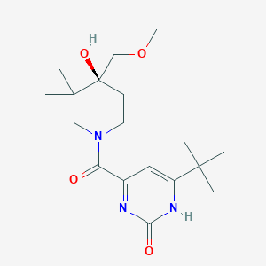 molecular formula C18H29N3O4 B5690950 4-tert-butyl-6-{[(4S)-4-hydroxy-4-(methoxymethyl)-3,3-dimethyl-1-piperidinyl]carbonyl}-2(1H)-pyrimidinone 