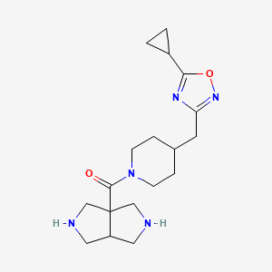 molecular formula C18H27N5O2 B5690958 cis-3a-({4-[(5-cyclopropyl-1,2,4-oxadiazol-3-yl)methyl]-1-piperidinyl}carbonyl)octahydropyrrolo[3,4-c]pyrrole dihydrochloride 