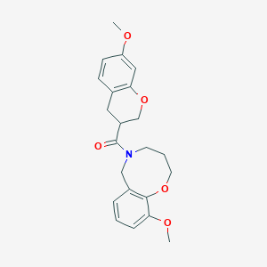 molecular formula C22H25NO5 B5690966 10-methoxy-5-[(7-methoxy-3,4-dihydro-2H-chromen-3-yl)carbonyl]-3,4,5,6-tetrahydro-2H-1,5-benzoxazocine 