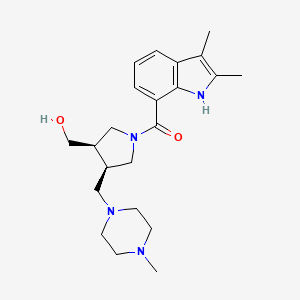 molecular formula C22H32N4O2 B5690968 {(3R*,4R*)-1-[(2,3-dimethyl-1H-indol-7-yl)carbonyl]-4-[(4-methylpiperazin-1-yl)methyl]pyrrolidin-3-yl}methanol 