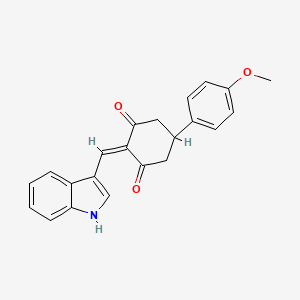 molecular formula C22H19NO3 B5690978 2-(1H-indol-3-ylmethylene)-5-(4-methoxyphenyl)-1,3-cyclohexanedione 
