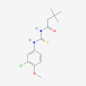 molecular formula C14H19ClN2O2S B5690983 N-{[(3-chloro-4-methoxyphenyl)amino]carbonothioyl}-3,3-dimethylbutanamide 