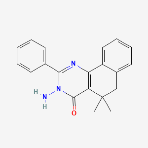 molecular formula C20H19N3O B5690995 3-amino-5,5-dimethyl-2-phenyl-5,6-dihydrobenzo[h]quinazolin-4(3H)-one 