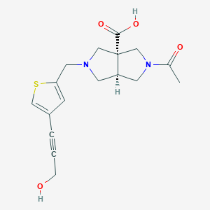 molecular formula C17H20N2O4S B5691007 (3aR*,6aR*)-2-acetyl-5-{[4-(3-hydroxyprop-1-yn-1-yl)-2-thienyl]methyl}hexahydropyrrolo[3,4-c]pyrrole-3a(1H)-carboxylic acid 
