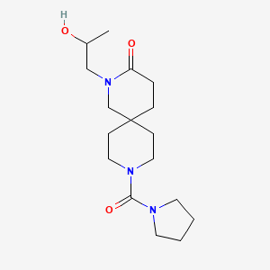 molecular formula C17H29N3O3 B5691010 2-(2-hydroxypropyl)-9-(1-pyrrolidinylcarbonyl)-2,9-diazaspiro[5.5]undecan-3-one 