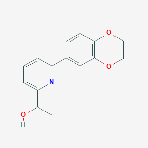 molecular formula C15H15NO3 B5691018 1-[6-(2,3-dihydro-1,4-benzodioxin-6-yl)pyridin-2-yl]ethanol 
