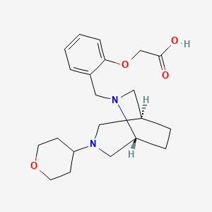 molecular formula C21H30N2O4 B5691020 (2-{[(1S*,5R*)-3-(tetrahydro-2H-pyran-4-yl)-3,6-diazabicyclo[3.2.2]non-6-yl]methyl}phenoxy)acetic acid 