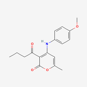 3-butyryl-4-[(4-methoxyphenyl)amino]-6-methyl-2H-pyran-2-one
