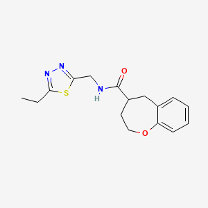 molecular formula C16H19N3O2S B5691042 N-[(5-ethyl-1,3,4-thiadiazol-2-yl)methyl]-2,3,4,5-tetrahydro-1-benzoxepine-4-carboxamide 