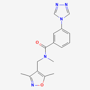 molecular formula C16H17N5O2 B5691073 N-[(3,5-dimethyl-4-isoxazolyl)methyl]-N-methyl-3-(4H-1,2,4-triazol-4-yl)benzamide 