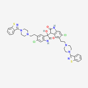 molecular formula C42H40Cl2N8O3S2 B569111 5,5'-Bis(2-(4-(benzo(d)isothiazol-3-yl)piperazin-1-yl)ethyl)-6,6'-dichloro-3-hydroxy-(3,3'-biindoline)-2,2'-dione CAS No. 1303996-68-0