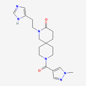molecular formula C19H26N6O2 B5691139 2-[2-(1H-imidazol-4-yl)ethyl]-9-[(1-methyl-1H-pyrazol-4-yl)carbonyl]-2,9-diazaspiro[5.5]undecan-3-one 