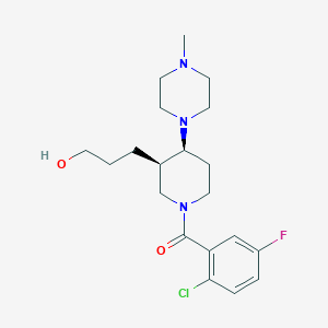 3-[(3R*,4S*)-1-(2-chloro-5-fluorobenzoyl)-4-(4-methylpiperazin-1-yl)piperidin-3-yl]propan-1-ol