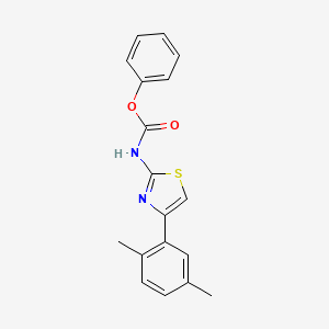 molecular formula C18H16N2O2S B5691153 phenyl [4-(2,5-dimethylphenyl)-1,3-thiazol-2-yl]carbamate 