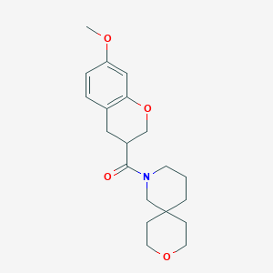 2-[(7-methoxy-3,4-dihydro-2H-chromen-3-yl)carbonyl]-9-oxa-2-azaspiro[5.5]undecane