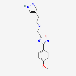 molecular formula C16H19N5O2 B5691201 N-{[3-(4-methoxyphenyl)-1,2,4-oxadiazol-5-yl]methyl}-N-methyl-2-(1H-pyrazol-4-yl)ethanamine 