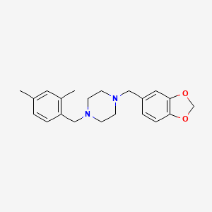 molecular formula C21H26N2O2 B5691216 1-(1,3-benzodioxol-5-ylmethyl)-4-(2,4-dimethylbenzyl)piperazine 