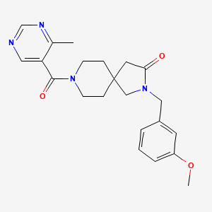 molecular formula C22H26N4O3 B5691221 2-(3-methoxybenzyl)-8-[(4-methylpyrimidin-5-yl)carbonyl]-2,8-diazaspiro[4.5]decan-3-one 