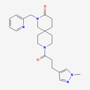 molecular formula C22H29N5O2 B5691230 9-[3-(1-methyl-1H-pyrazol-4-yl)propanoyl]-2-(pyridin-2-ylmethyl)-2,9-diazaspiro[5.5]undecan-3-one 