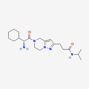 molecular formula C20H33N5O2 B5691239 3-{5-[(2R)-2-amino-2-cyclohexylacetyl]-4,5,6,7-tetrahydropyrazolo[1,5-a]pyrazin-2-yl}-N-isopropylpropanamide hydrochloride 