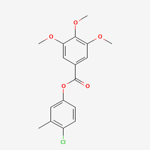 molecular formula C17H17ClO5 B5691247 4-chloro-3-methylphenyl 3,4,5-trimethoxybenzoate 