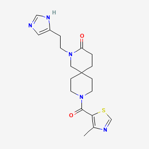 molecular formula C19H25N5O2S B5691253 2-[2-(1H-imidazol-4-yl)ethyl]-9-[(4-methyl-1,3-thiazol-5-yl)carbonyl]-2,9-diazaspiro[5.5]undecan-3-one 
