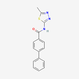 molecular formula C16H13N3OS B5691259 N-(5-methyl-1,3,4-thiadiazol-2-yl)-4-biphenylcarboxamide 