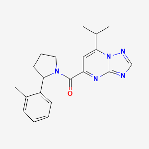 molecular formula C20H23N5O B5691270 7-isopropyl-5-{[2-(2-methylphenyl)-1-pyrrolidinyl]carbonyl}[1,2,4]triazolo[1,5-a]pyrimidine 