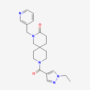 molecular formula C21H27N5O2 B5691309 9-[(1-ethyl-1H-pyrazol-4-yl)carbonyl]-2-(pyridin-3-ylmethyl)-2,9-diazaspiro[5.5]undecan-3-one 