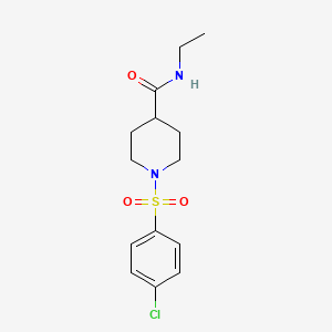 molecular formula C14H19ClN2O3S B5691315 1-[(4-chlorophenyl)sulfonyl]-N-ethyl-4-piperidinecarboxamide 