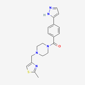 molecular formula C19H21N5OS B5691319 1-[(2-methyl-1,3-thiazol-4-yl)methyl]-4-[4-(1H-pyrazol-3-yl)benzoyl]piperazine 