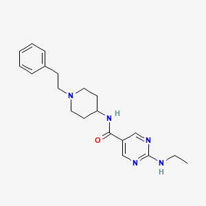 molecular formula C20H27N5O B5691334 2-(ethylamino)-N-[1-(2-phenylethyl)-4-piperidinyl]-5-pyrimidinecarboxamide 