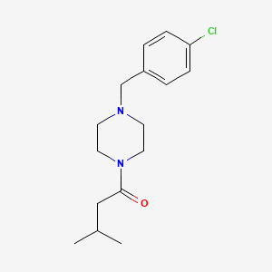molecular formula C16H23ClN2O B5691337 1-(4-chlorobenzyl)-4-(3-methylbutanoyl)piperazine 