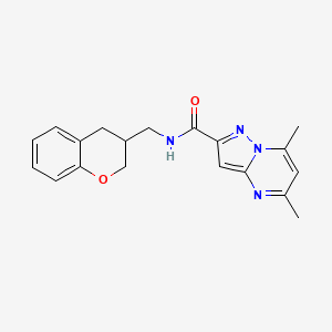molecular formula C19H20N4O2 B5691352 N-(3,4-dihydro-2H-chromen-3-ylmethyl)-5,7-dimethylpyrazolo[1,5-a]pyrimidine-2-carboxamide 