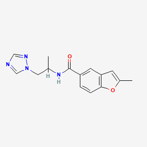 molecular formula C15H16N4O2 B5691404 2-methyl-N-[1-methyl-2-(1H-1,2,4-triazol-1-yl)ethyl]-1-benzofuran-5-carboxamide 