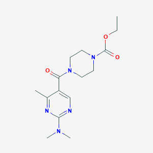 molecular formula C15H23N5O3 B5691425 ethyl 4-{[2-(dimethylamino)-4-methyl-5-pyrimidinyl]carbonyl}-1-piperazinecarboxylate 