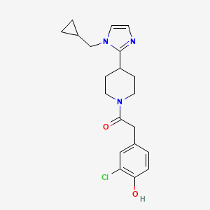 molecular formula C20H24ClN3O2 B5691433 2-chloro-4-(2-{4-[1-(cyclopropylmethyl)-1H-imidazol-2-yl]piperidin-1-yl}-2-oxoethyl)phenol 