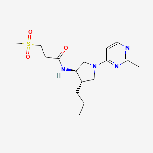 molecular formula C16H26N4O3S B5691447 N-[rel-(3R,4S)-1-(2-methyl-4-pyrimidinyl)-4-propyl-3-pyrrolidinyl]-3-(methylsulfonyl)propanamide hydrochloride 