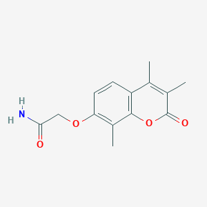 molecular formula C14H15NO4 B5691449 2-[(3,4,8-trimethyl-2-oxo-2H-chromen-7-yl)oxy]acetamide 